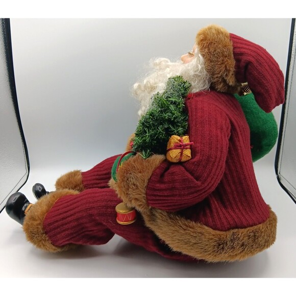 VTG Santa Claus Figurine Doll Plush Jolly Shelf Sitter Xmas Holiday Decor 14.5" - Picture 8 of 12